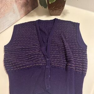 Wome’s Purple and Gold Sweater Vest